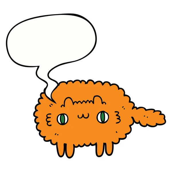 Desene animate pisică și bulă de vorbire — Vector de stoc