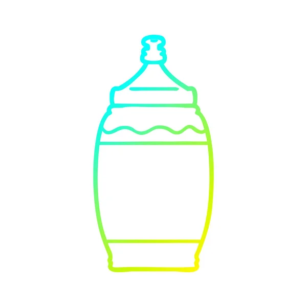 Kalter Gradient Linie Zeichnung Karikatur Ketchup Flasche — Stockvektor