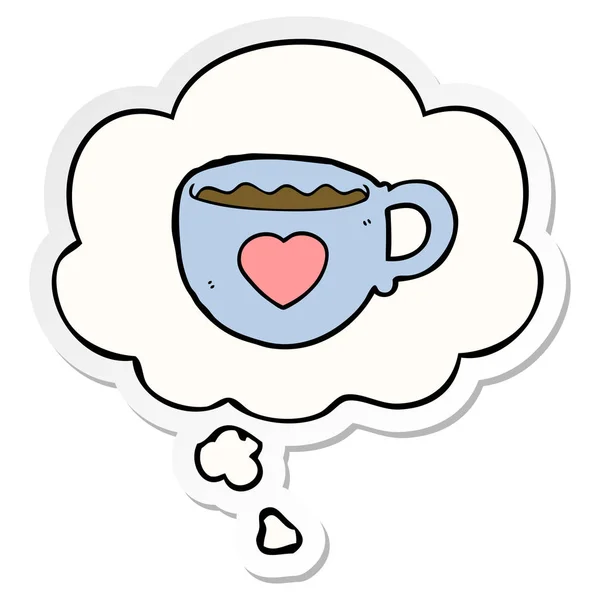 Mám rád kávu v kresleném kafí a jako tištěný — Stockový vektor