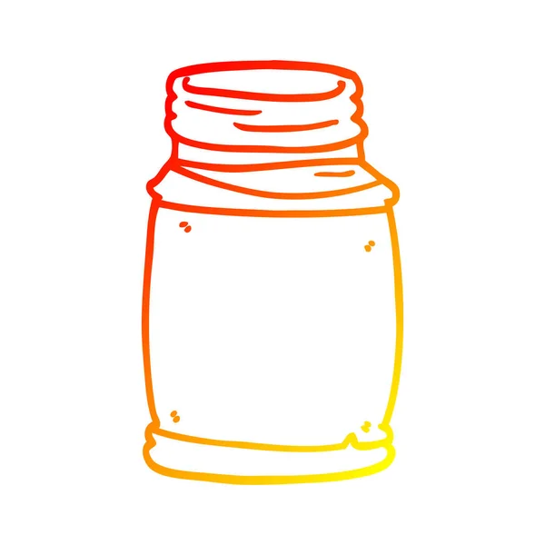 Warm gradient line drawing cartoon glass jar — Stock Vector