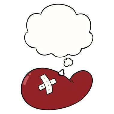 karikatür safra kesesi yaralı ve düşünce balonu