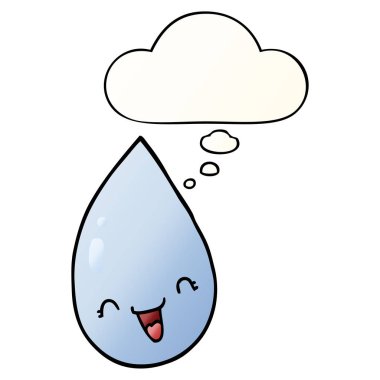 çizgi film yağmur damlası ve pürüzsüz degrade tarzında düşünce balonu