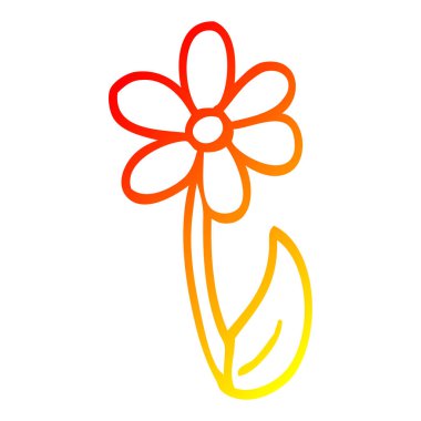 sıcak degrade çizgi çizim karikatür bahar çiçek