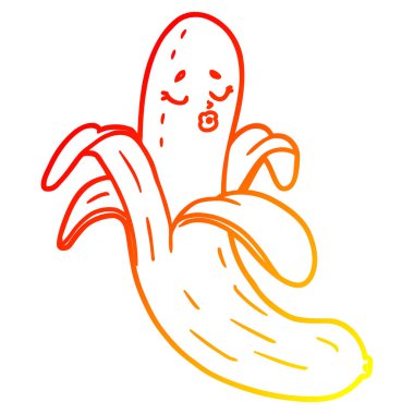 sıcak degrade çizgi çizim karikatür en kaliteli organik muz