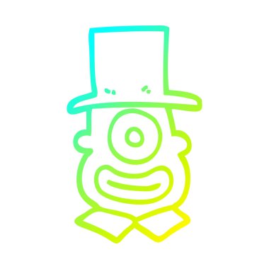 soğuk degrade çizgi çizim üst şapka karikatür cyclops