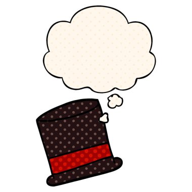 çizgi film şapka ve çizgi roman tarzında düşünce balonu