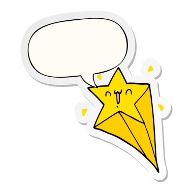 karikatür çekim yıldız ve konuşma kabarcık etiket