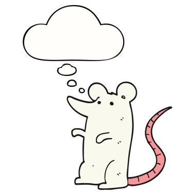 karikatür sıçan ve düşünce balonu