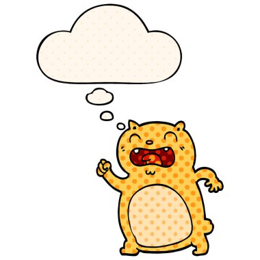 çizgi film kedi ve çizgi roman tarzında düşünce balonu