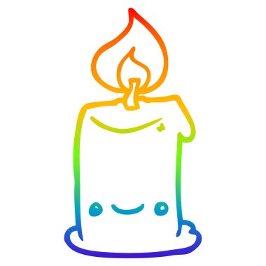 gökkuşağı degrade çizgi çizim karikatür mum