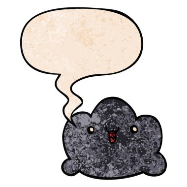 retro doku tarzında karikatür bulut ve konuşma balonu