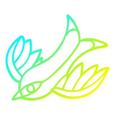 soğuk degrade çizgi çizim karikatür dövme kırlangıç sembolü