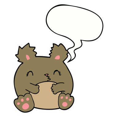 karikatür ayı ve konuşma balonu