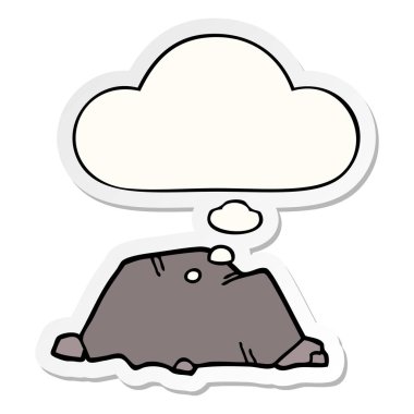 karikatür rock ve baskılı bir etiket olarak düşünce balonu