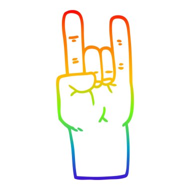 gökkuşağı gradyan çizgi çizim karikatür rock müzik el