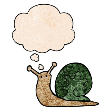 grunge doku desen tarzı karikatür salyangoz ve düşünce balonu