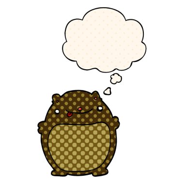 çizgi film şişman ayı ve çizgi roman tarzında düşünce balonu