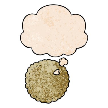 karikatür bisküvi ve grunge doku desen sty düşünce balonu
