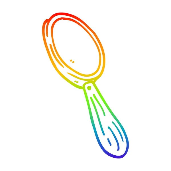 Linea gradiente arcobaleno disegno fumetto lente d'ingrandimento — Vettoriale Stock