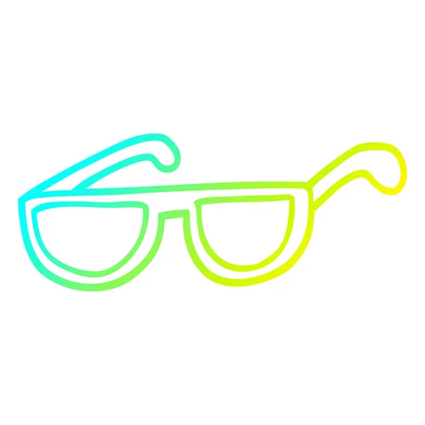 Cold gradient line drawing cartoon sunglasses — Stock Vector