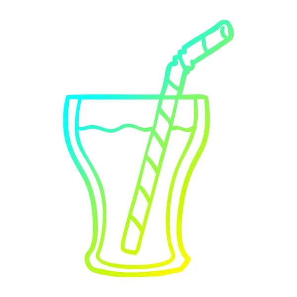 Koude gradiënt lijntekening glas cola — Stockvector