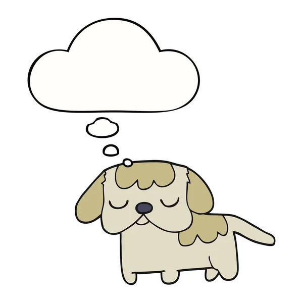 可爱的卡通小狗和思想泡沫 — 图库矢量图片