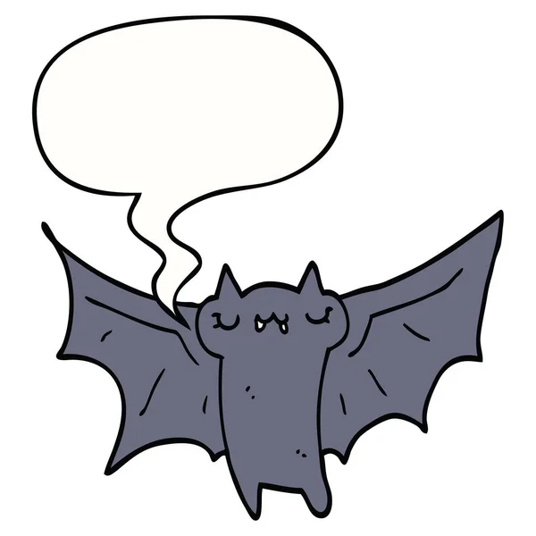 Söt tecknad Halloween bat och pratbubbla — Stock vektor