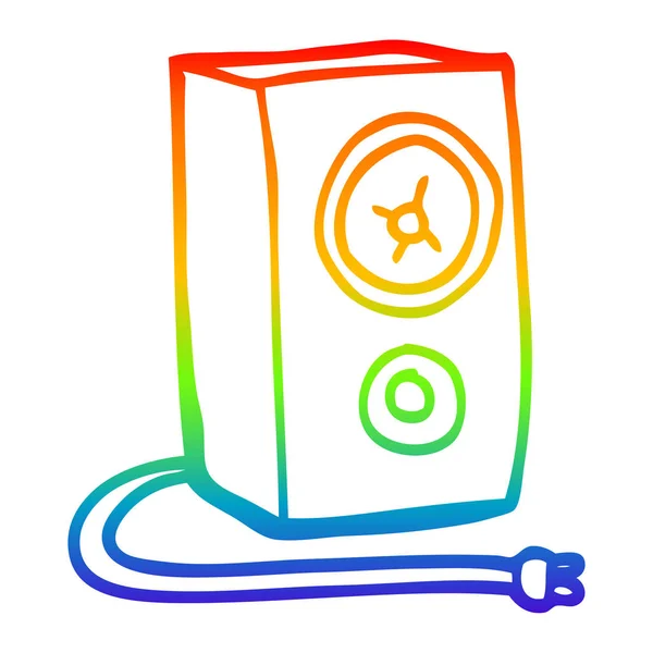 Arco iris gradiente línea dibujo dibujos animados altavoz — Archivo Imágenes Vectoriales