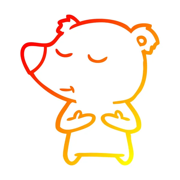 Ζεστό γραμμή ντεγκραντέ σχέδιο χαρούμενο αρκούδα καρτούν — Διανυσματικό Αρχείο