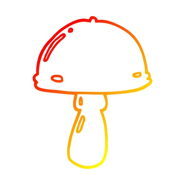 Linha de gradiente quente desenho de cogumelos desenhos animados —  Vetores de Stock
