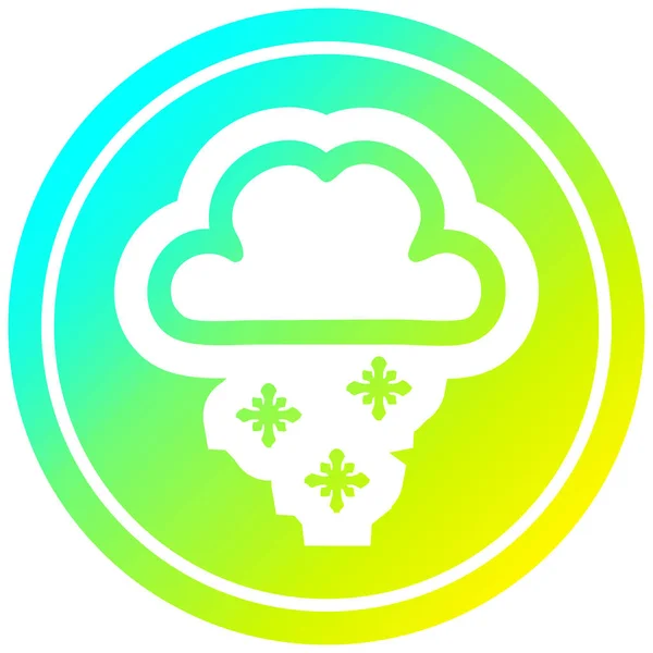冷たい勾配スペクトルの雪雲の円形 — ストックベクタ