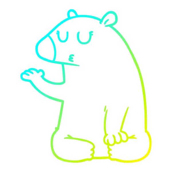 冷梯度线绘制卡通北极熊 — 图库矢量图片