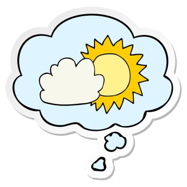 karikatür hava ve basılı bir etiket olarak kabarcık düşünce