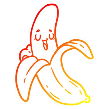 sıcak degrade çizgi çizim karikatür muz