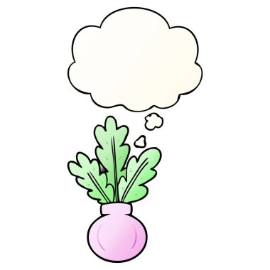 vazo bitki ve pürüzsüz degrade tarzında düşünce balonu