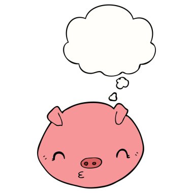 karikatür domuz ve düşünce balonu