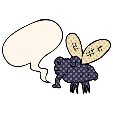 çizgi film sineği ve çizgi roman tarzında konuşma balonu