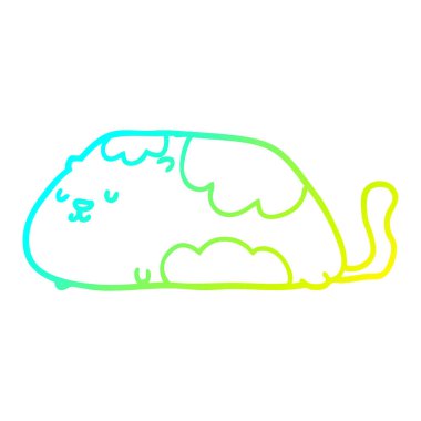 soğuk degrade çizgi çizim karikatür kedi