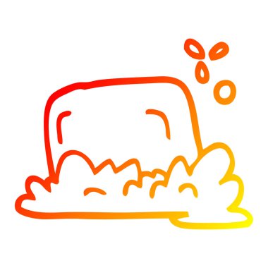 sıcak degrade çizgi çizim karikatür sabun çubuğu