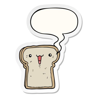 sevimli karikatür çizim ve konuşma balonu etiket