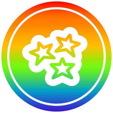 gökkuşağı spektrumunda yıldız şekilleri dairesel