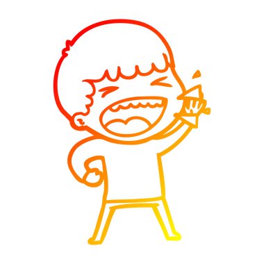 sıcak degrade çizgi çizim karikatür gülen adam