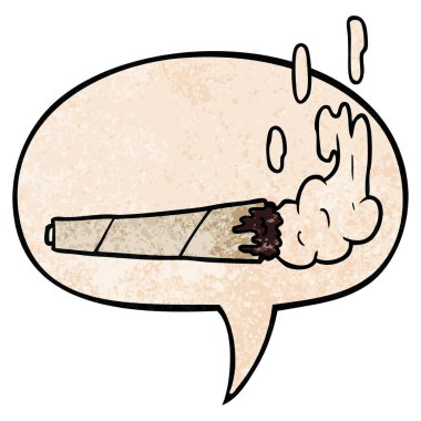 retro doku stilil karikatür marijuiana eklem ve konuşma balonu