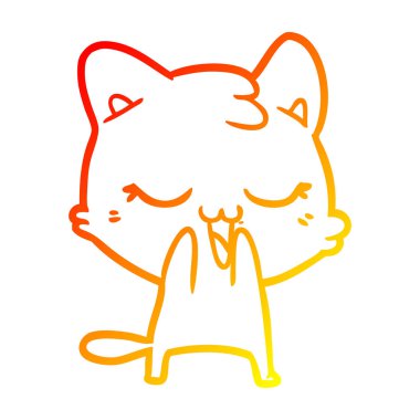 sıcak degrade çizgi çizim karikatür kedi