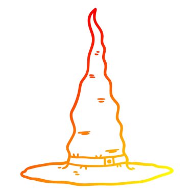 sıcak degrade çizgi çizim karikatür cadı şapka