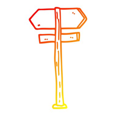 sıcak degrade çizgi çizim karikatür yön işareti