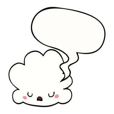 sevimli karikatür bulut ve konuşma balonu