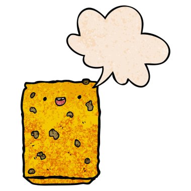 retro doku tarzıkarikatür bisküvi ve konuşma balonu