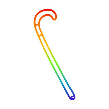 gökkuşağı gradyan çizgi çizim karikatür baston