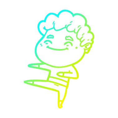 soğuk degrade çizgi çizim karikatür dostu adam